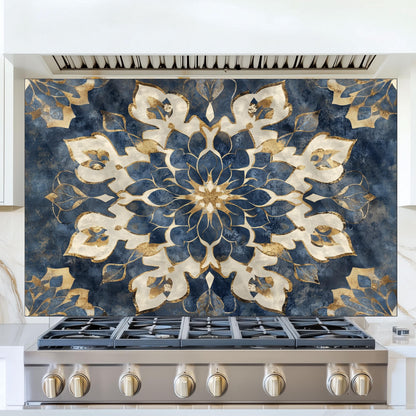 Moroccan Style Tempered Glass Stove Backsplash: Heat Resistant Kitchen Panel