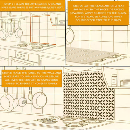 Boho Tree of Life Tempered Glass Kitchen Backsplash