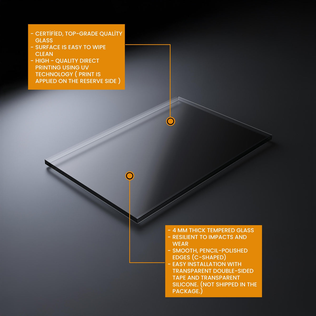 Copper Look Tempered Glass Kitchen Backsplash: Wheat & Rolling Pin Design