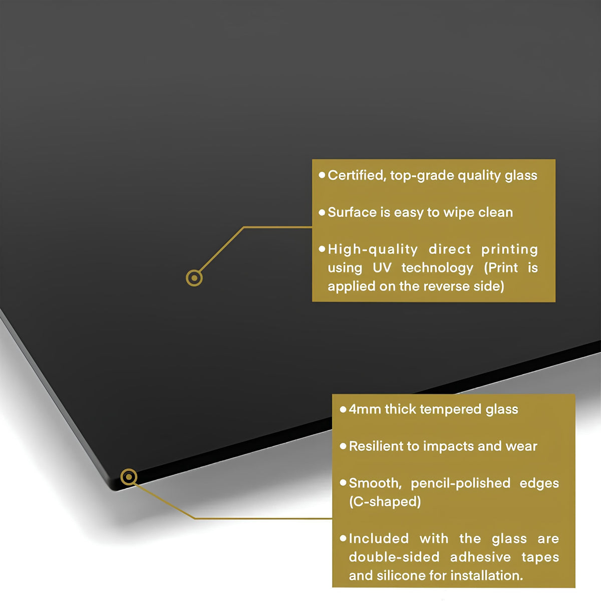 Bison Tempered Glass Kitchen Backsplash: Heat Resistant Stove Wall Art
