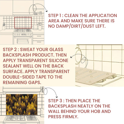 Deer Backsplash, Glass Copper Look Kitchen Backsplash