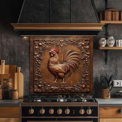 kitchen backsplash, glass backsplash, tempered glass backsplash, rooster backsplash