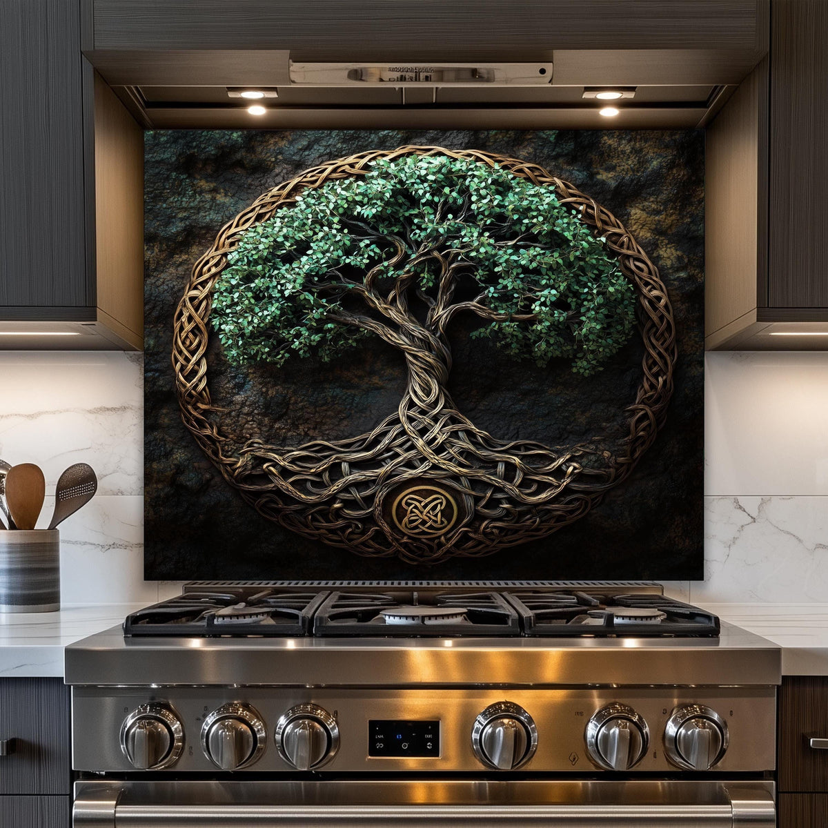 Celtic tree of life backsplash