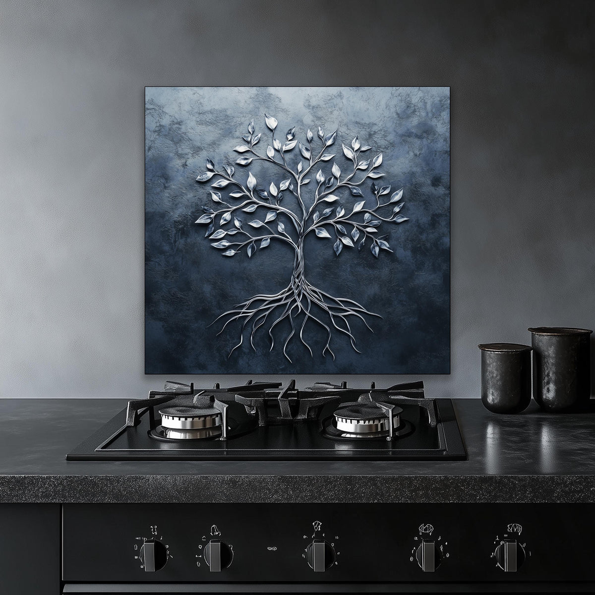 Elegant Glass Stove Backsplash