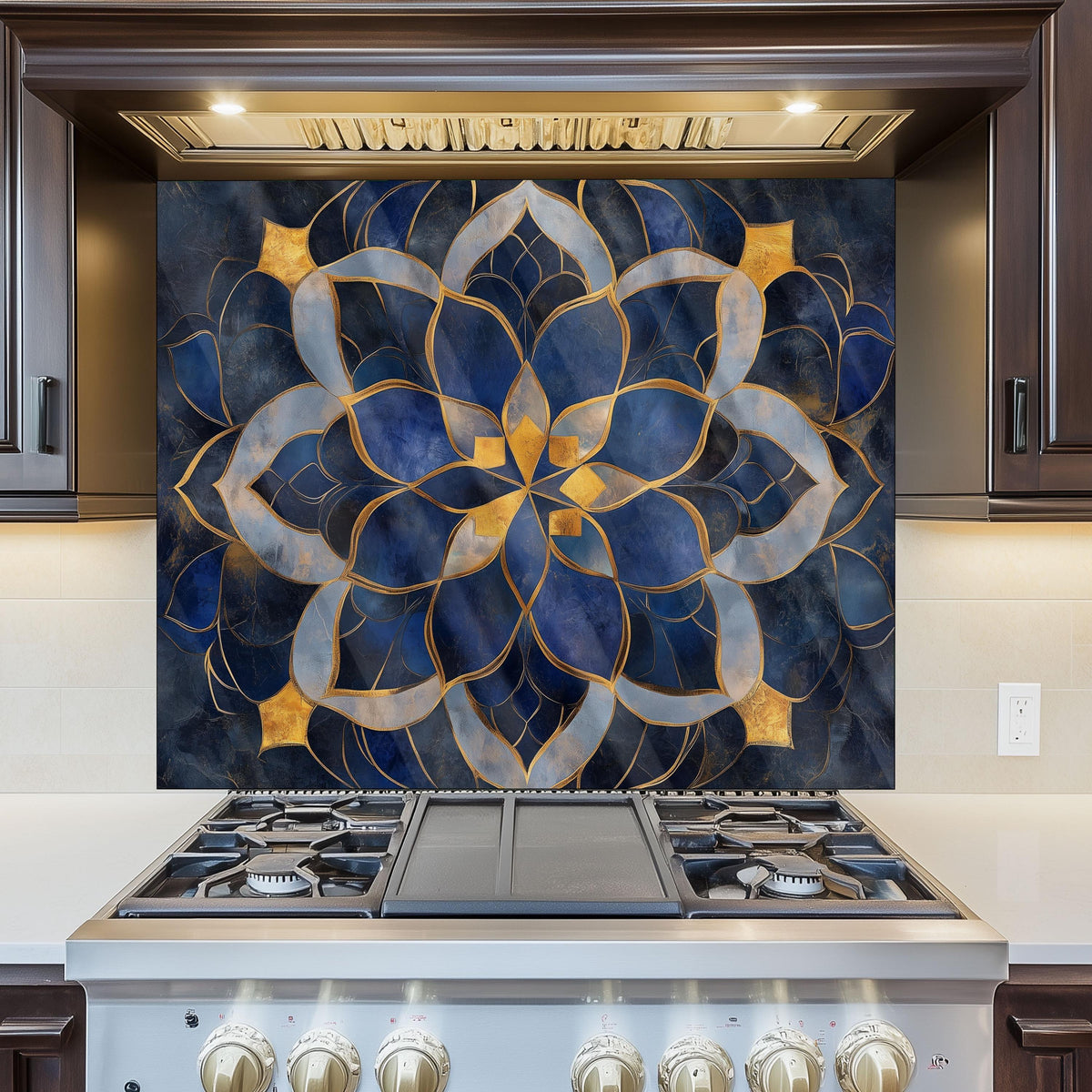 Moroccan Tempered Glass Kitchen Backsplash: Elegant Stove Splashback