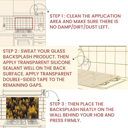 Rustic Gold Tree of Life Tempered Glass Kitchen Backsplash