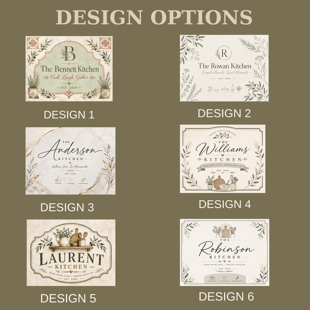 Personalized Farmhouse Kitchen Backsplash, Custom Family Name Glass Panel, Olive Branch Kitchen Sign Decor